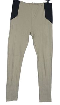 Dámske béžovo-čierne tehotenské é legíny River Island