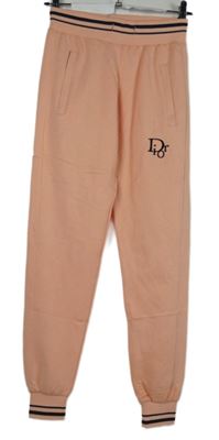 Dámské růžové tepláky s pruhy 