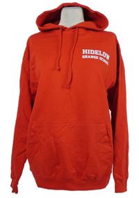 Pánská červená mikina s číslem a kapucí 