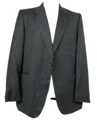 Pánské tmavošedé proužkované vlněné sako 
