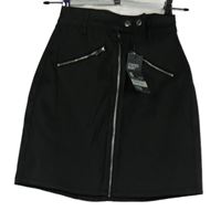 Nové - Dámská černá potažená propínací sukně Primark 