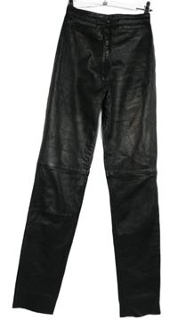 Dámske čierne koženkové nohavice