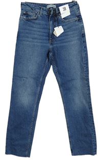 Nové - Dámské modré crop rifle Denim