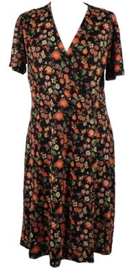 Dámske červeno-čierne kvietkovane šaty Next