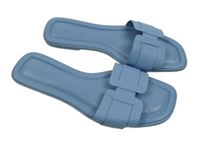 Dámské světlemodré koženkové pantofle Primark vel. 41