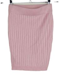 Dámska svetloružová pletená rebrovaná sukňa PrettyLittle Thing