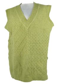 Dámska limetková vzorovaná svetrová oversized vesta Next