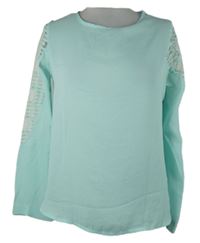 Dámská světemodrá halenka s krajkou 