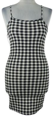 Dámské černo-bílé kostičkované minišaty Shein