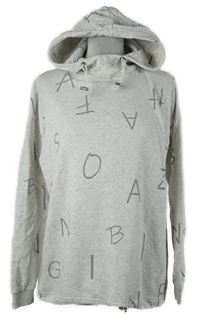 Dámská šedá mikina s nápisy a kapucí Gina 