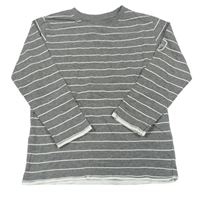 Sivo-biele pruhované tričko Topolino