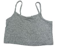 Sivý úpletový crop top George