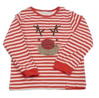 Červeno-biele pruhované tričko so sobom George
