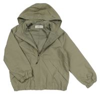 Khakišedá šusťáková jarní bunda s kapucí H&M