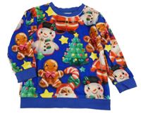 Modrá plyšová mikina s obrázkami Next