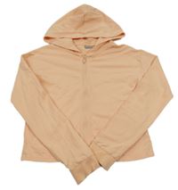 Marhuľová prepínaci crop mikina s kapucňou