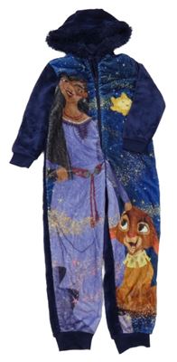 Tmavomodrá chlupatá kombinéza Wish a kapucí Disney