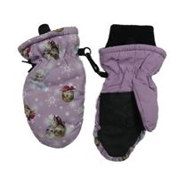 Fialové šusťákové zimní rukavice s Frozen 