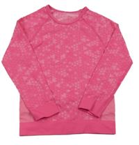 Neónově ružové vzorované funkčné tričko crivit