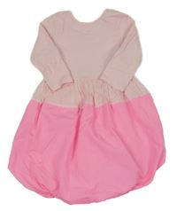 Svetloružová -ružové bavlněno/plátěné šaty