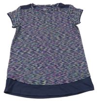 Tmavomodro-farebné melírované športové tričko Yigga