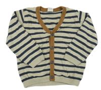 Béžovo-modrý pruhovaný prepínaci sveter H&M