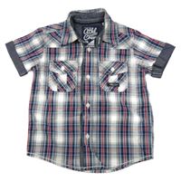 Bílo-modro-červená kostkovaná košile Palomino