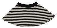 Čierno-biela pruhovaná kolová tepláková sukňa H&M