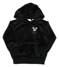 Čierna chlpatá mikina s Mickey a kapucňou H&M
