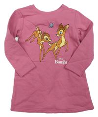 Ružová tepláková šatová tunika s Bambim Disney