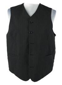 Pánska čierna spoločenská vesta s prúžkami