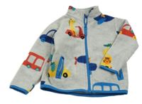 Svetlosivá fleecová prepínaci mikina s autami Dunnes Stores