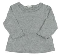 Sivé tričko s volánom zn. H&M