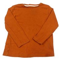 Oranžové rebrované tričko Tu
