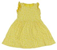Žlté kvetované bavlnené šaty H&M