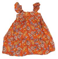 Červeno-farebné vzorované šaty Primark