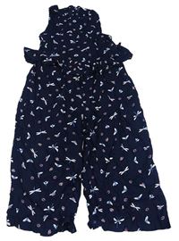 Tmavomodrý bodkovaná ý culottes overal s lienkami M&S