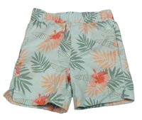 Svetlomodré plážové kraťasy s listami Primark