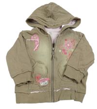 Hnedá prepínaci mikina s kvietkami a kapucňou M&S