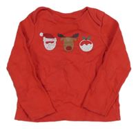 Červené tričko so Santou a sobom F&F