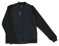 Antracitovo-černá sportovní propínací mikina Kipsta 