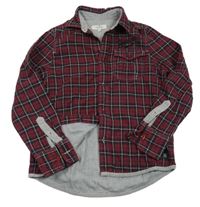 Vínovo-čierno-biela kockovaná podšitá košeľa Tom Tailor