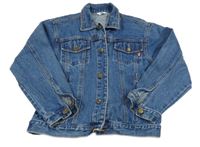 Modrá rifľová bunda