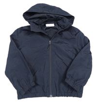 Tmavomodrá šušťáková jarná bunda s kapucňou H&M