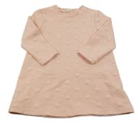 Svetloružové šaty s 3D bodky H&M