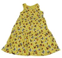 Žlté bavlnené šaty s motýly Name it