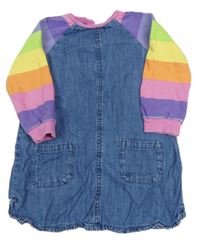 Modro-pruhované riflovo/teplákové šaty Next