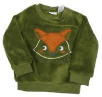 Khaki chlpatá mikina s lišákem Lupilu