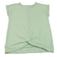 Zelenkavé strukturované tričko s uzlom Yigga