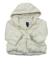 Biela šušťáková zimná bunda s kapucňou GAP